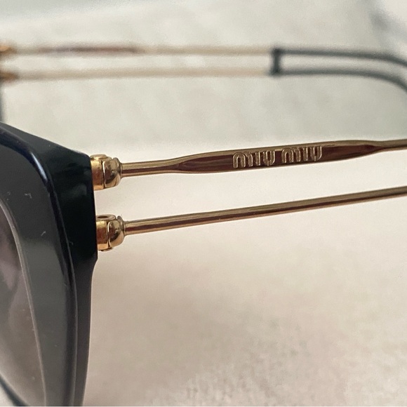 Miu Miu MU 12RS Cat Eye Black/gray Transparent Sunglasses - Picture 9 of 12